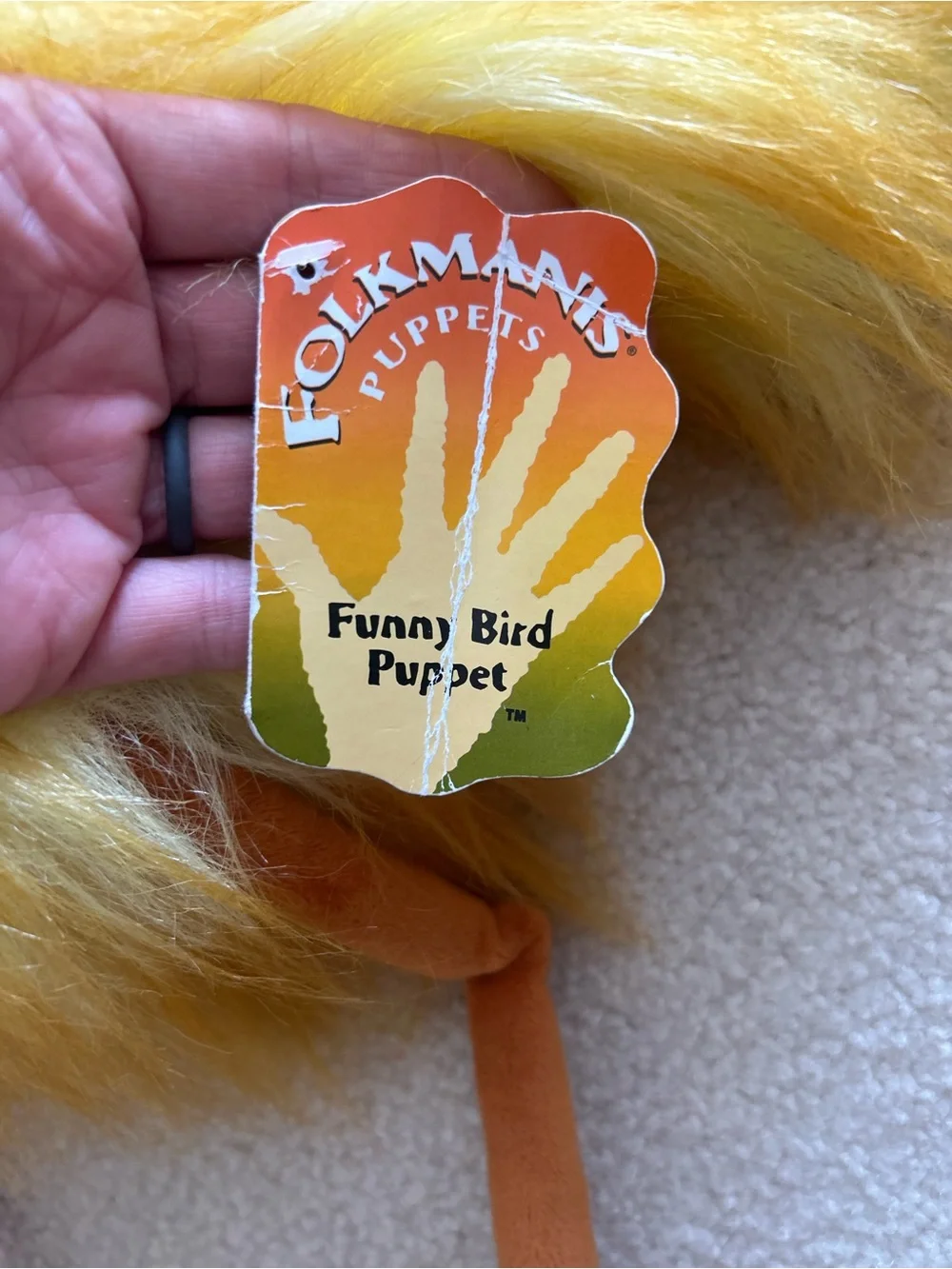 Folkmanis Funny Bird Puppet & Baby Birds In Nest Puppet Retired NWT